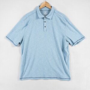 Nat Nast Polo Shirt Mens XL Blue Polyester Cotton Blend Short Sleeve Golf Casual